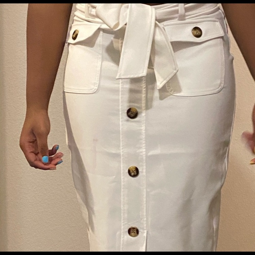White button down skirt